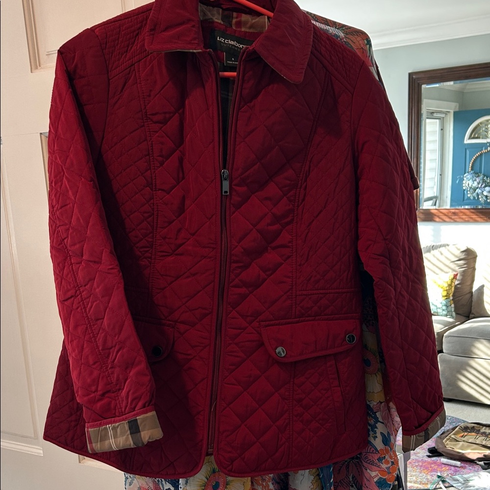 Liz Claiborne- Women's Quilted Utility Jacket - Red